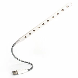 LUCE LED USB / 10 LED / LAMPADA FLESSIBILE / LUCE LETTURA colore (ARGENTO)  - Foto 1 di 8