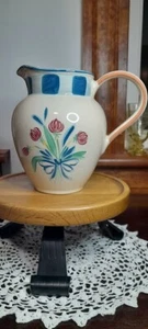 Lenox "Poppies on Blue" Terra Cotta Pitcher Made in Portugal - Picture 1 of 4