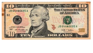 ****ERROR****2009 $10.00 FEDERAL RESERVE NOTE VF+****ERROR**** - Picture 1 of 2