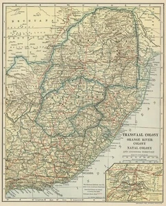 Transvaal Colony, + Orange River, Natal, 1906 (Dated) City Town Topography Rails - Picture 1 of 2