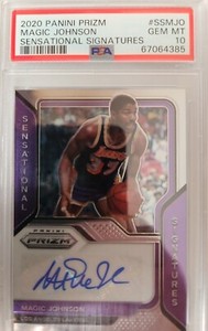 2020 Panini Prizm Magic Johnson Sensational Signatures PSA 10 Gem Mint #SSMJO