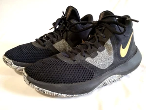 Nike Air Precision II Men's Basketball Shoes, Sneakers, Black Gold Gray, Sz 7.5 - Picture 1 of 9