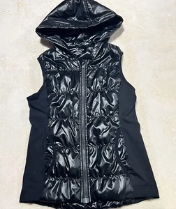 Zella Puffer Hooded Zip Vest Size 10/12 - Picture 1 of 7