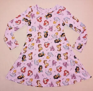 GIRLS DISNEY PRINCESS LONG SLEEVE LIGHT WEIGHT PINK DRESS LARGE 10/12 - Picture 1 of 10