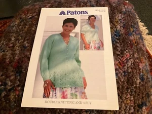 Patons knitting pattern 5130. DK & 4 ply cardigans, lacy border 32-42" - Picture 1 of 1
