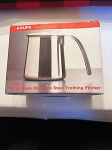 KRUPS 12 oz Italian Style Stainless Steel Frothing Pitcher Open Box Cappuccino - Picture 1 of 13