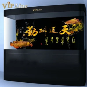 Aquarium Background Poster Inspirational Calligraphy HD Fish Tank Decorations - Picture 1 of 6