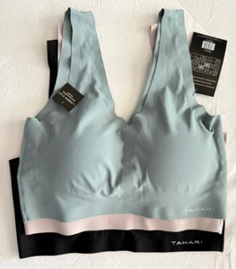 Reggiseno donna Tahiti taglia S/P verde/rosa/nero taglio laser confezione 3 coppe set - Foto 1 di 7