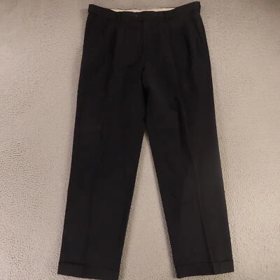 Pantalones Club Room Para Hombre 36 Azul 100% Lana Sarga Pantalones Plisados Puños 36x32 Foto 1 de 4