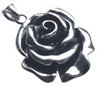 Edelstahl-Anhänger Blume Rose Pflanze Blumenanhänger Blumen-Schmuck Stein Blatt