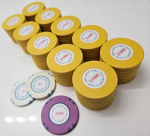 RARE LOT 100 GRAN MELIA Hotel $1000 OVERSIZED CASINO chip RIO GRANDE Puerto Rico - Picture 1 of 17