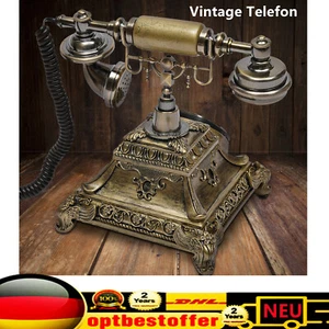 Retro Antik Haustelefon Tischtelefon Nostalgie Festnetztelefon Telefon Dekor Neu - Zdjęcie 1 z 20