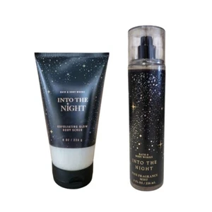 2 BATH BODY WORKS INTO THE NIGHT Exfoliating Glow Body Scrub + Mist 8 OZ - Picture 1 of 1