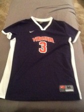 NIKE WOMENS M VIRGINIA CAVALIERS SEWN NAVY/ORANGE JERSEY #3 