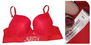 Sujetador de Colección Juicy Couture 36b Estrás Rojo Deletrear Push Up Acolchado Con Aros - Imagen 1 de 11