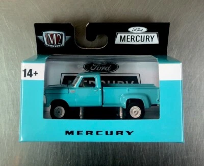 Camioneta pickup Mercury M-100 1967 cabina personalizada R89 pintura azul escala 1/64 M2 Machines Foto 1 de 4