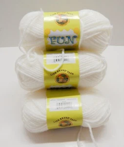 Lote de 6 hilados divertidos blancos marca Lion 1,75 OZ color 100 - Imagen 1 de 7
