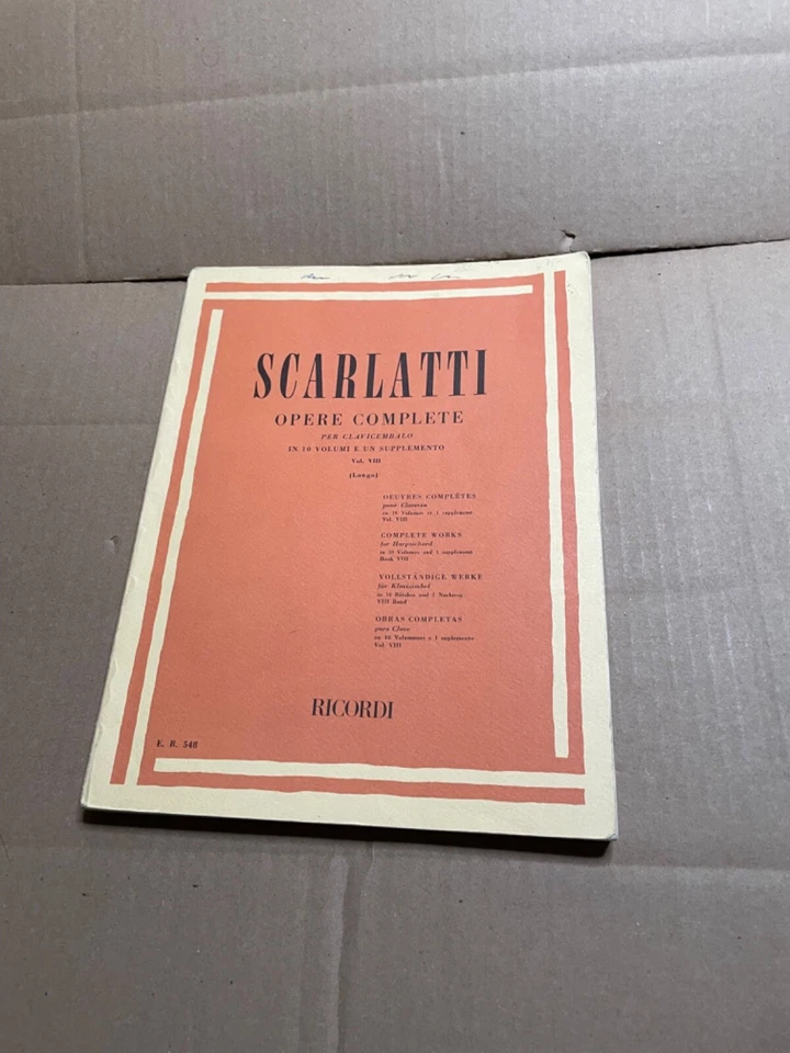 Scarlatti: Opere Complete, per Clavicembalo, Vol. VIII 8. Ricordi. 1973  ER 548 - Image 1 of 4