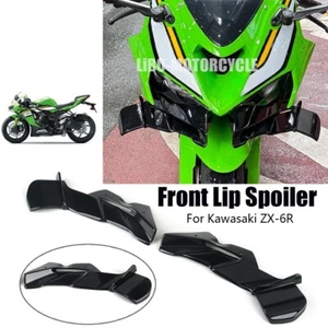 Alerón labial delantero carenado ala carga aerodinámica NEGRO para Kawasaki ZX-6R - Imagen 1 de 8