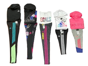 NWT ADIDAS Girls Top & Capris/Leggings Activewear Sets; Sz 4, 5, 6X, 7-8, 10-12 - Picture 1 of 12