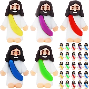 25Pcs Little Jesus Figures Bulk Mini Jesus Figurines Tiny Small Rubber Baby - Picture 1 of 12