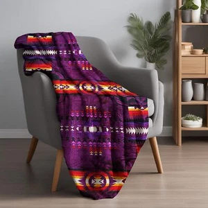 Plush Southwestern Blanket, Soft Aztec Throw with 10 Reversible Color Options - Picture 1 of 63