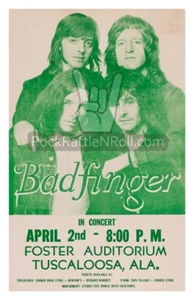 PÓSTER CONCIERTO BADFINGER 1971 TUSCALOOSA ALABAMA 11x17 BABY BLUE POP ROCK ART - Imagen 1 de 1