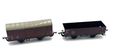 HO Tin Plate DB Europeon Freight Cars - 1 Boxcar 1 Gondola - Image 1 of 4
