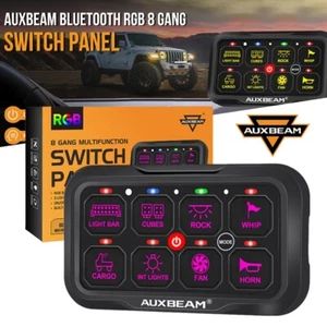AUXBEAM 8 Gang RGB Switch Panel LED App Touch Relay For Jeep Wrangler JK LJ XJ - Bild 1 von 12