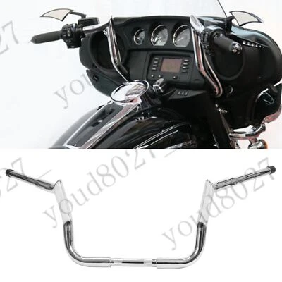 10" Fit Harley Street Electra Glide Meathook Bars Handlebar Chrome US - Изображение 1 из 4
