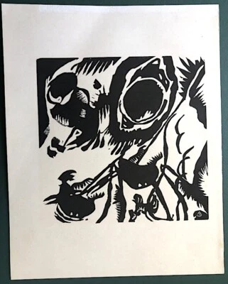 Bloque de madera firmado Wassily Kandinsky Derriere le Miroir 1955 n.º 77-78 n.º 25 Foto 1 de 4