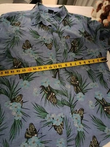 Star Wars Chewbacca Hawaiian Button Up Shirt Mens Size L Short Sleeve Blue - Picture 1 of 7
