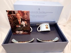 By Invitation All Signed! Wedgwood Millennium Collection Teacup Set 18th Century - Picture 1 of 12