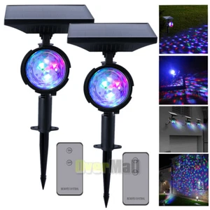 2x Solar Christmas Laser LED Projector Light 360° Moving Outdoor Landscape Lamp - Picture 1 of 21