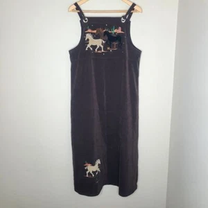 Maxi Vestido Bordado Vintage Quacker Factory Caballo Cactus Talla 10 - Imagen 1 de 6