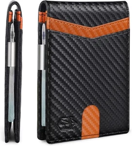 Zitahli Money Clip Wallets for Men,Slim Bifold Wallet 10-12 Cards, Mens Leather - Picture 1 of 6