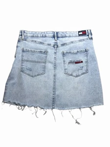 Tommy Jeans Vintage Distressed Cutoff Denim Minirock Gr. 10/W30 Hilfiger Logo - Bild 1 von 5
