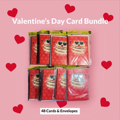 Paquete de 24 tarjetas de San Valentín con sello ¡65% de descuento al por menor! 8 paquetes de 6 Foto 1 de 4