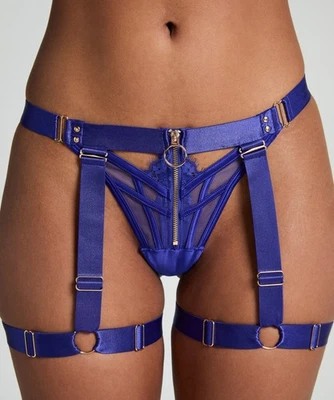HKM Private Collection Sable String Tanga in Blau Mit Suspender Größe M / Neu - Bild 1 von 4