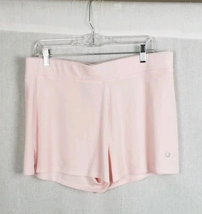 Juicy by Juicy Couture Velour Shorts XL Light Pale Pink Logo Mini Stretchy Waist - Picture 1 of 5