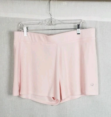 Juicy by Juicy Couture Velour Shorts XL Light Pale Pink Logo Mini Stretchy Waist - Image 1 of 4