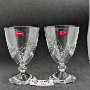 Baccarat Vega Water Goblets Crystal Clear Set of 2 – Made in France Used - Picture 1 of 10