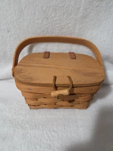 Longaberger Kiddie Handtasche & Schutz Set Baby Neugeborene Fußabdruck Andenken 1995 - Bild 1 von 4