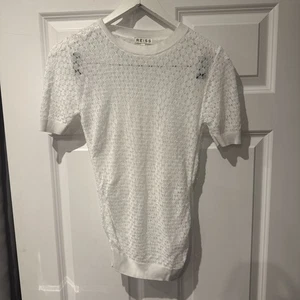 Reiss Damen weißes Kurzarm Oberteil Größe S Strick - Bild 1 von 5