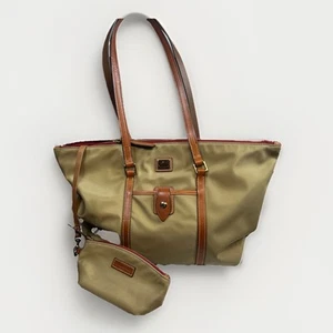 Dooney & Bourke Wayfarer Taupe Nylon Tote Includes Key Fob & Coin Purse - Picture 1 of 12