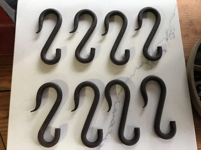 Forged handmade Iron hooks-A set of 8-Well made heavy duty - Image 1 of 2