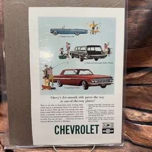 1961 Chevrolet Impala Vintage Car Magazine Advertisement Print Fishing Camping - Picture 1 of 3
