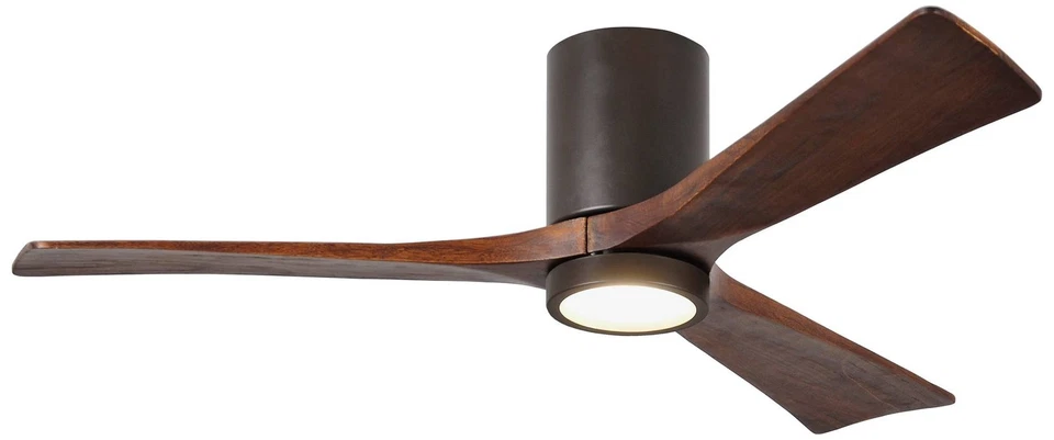 52" Matthews Irene 3H Bronze and Walnut Remote Hugger LED Ceiling Fan - Image 1 of 1