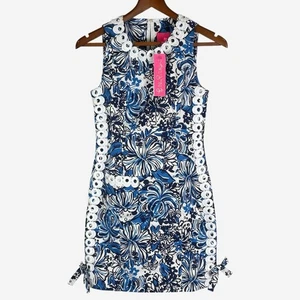 Lilly Pulitzer Mila Stretch Mini Dress Size 00 Low Tide Navy Pandarama MSRP $218 - Picture 1 of 10