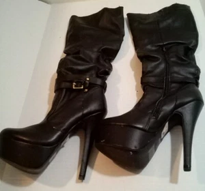 Charlotte rosse Knee High bike Riding heel Boots Women’s Size 7 - Picture 1 of 5